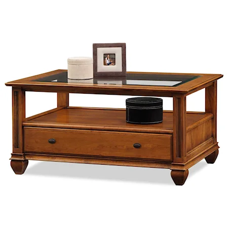 Display Coffee Table with Drawer and Shelf